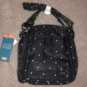 Lug Black and White polka dot Bag NWT